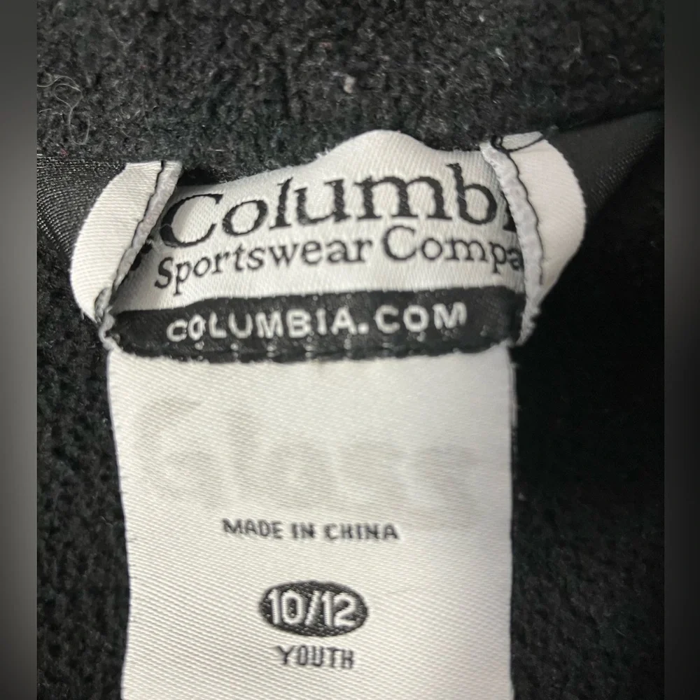 Columbia Fleece Jacket, Kid’s (10-12)/Medium, Black, Full Front Zipper